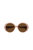 Round Plastic Sunglasses With Brown Lens In Nude