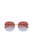 Square Metal Sunglasses With Red Gradient Lens In Gold