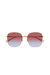 Square Metal Sunglasses With Red Gradient Lens In Gold
