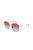 Square Metal Sunglasses With Red Gradient Lens In Gold - Gold