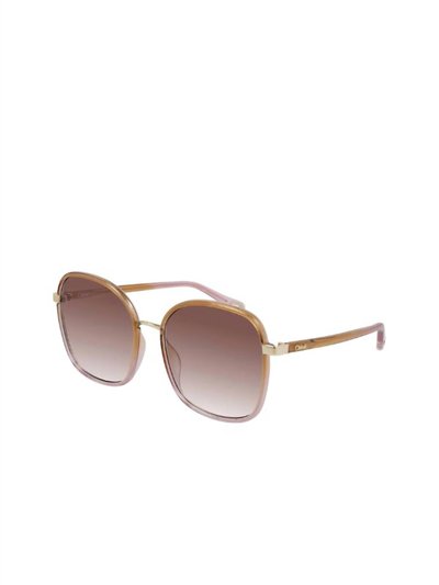 Chloé Square Plastic Sunglasses With Orange Gradient Lens In Yellow product