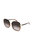 Square Sunglasses With Grey Gradient Lens In Black - Black