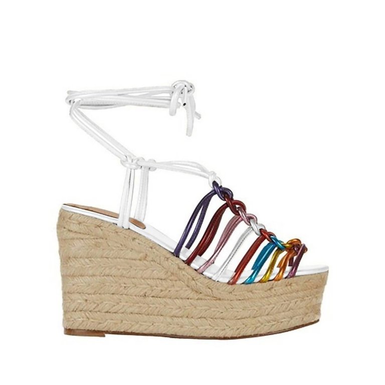 Women's Strappy Wedges Sandal In Rainbow - Rainbow