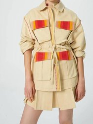 Cypress Embroidered Jacket In Palm Dye Olive