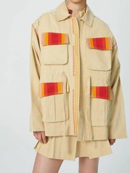 Cypress Embroidered Jacket In Palm Dye Olive - Palm Dye Olive
