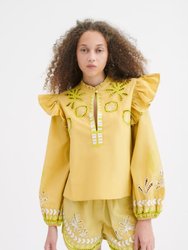 Dilli Embroidered Blouse (Final Sale) - Soumy Olive