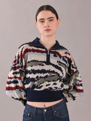 Jose Half Zip Knit Sweater - Haupi Ice