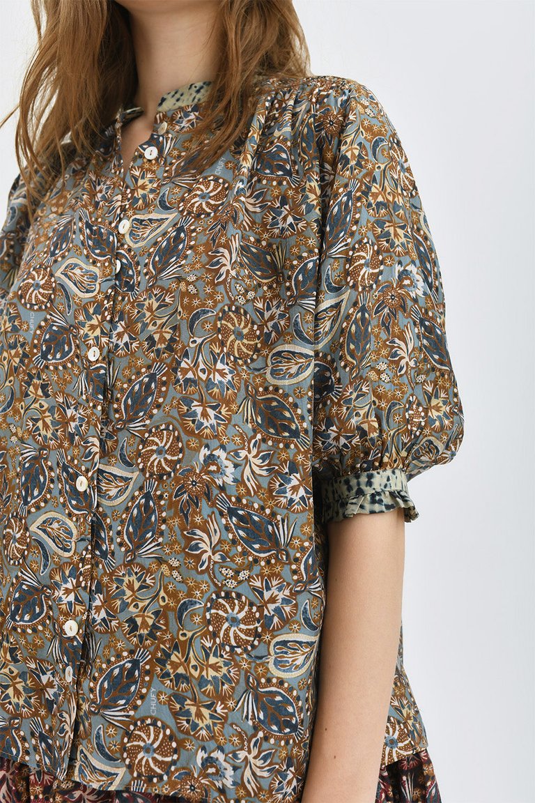 Kissa Silk Blouse - Siwa Brown