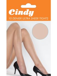 Cindy Womens/Ladies 10 Denier Ultra Sheer Tights (1 Pair) (Bamboo)