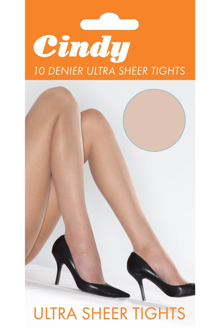 Cindy Womens/Ladies 10 Denier Ultra Sheer Tights (1 Pair) (Bamboo)