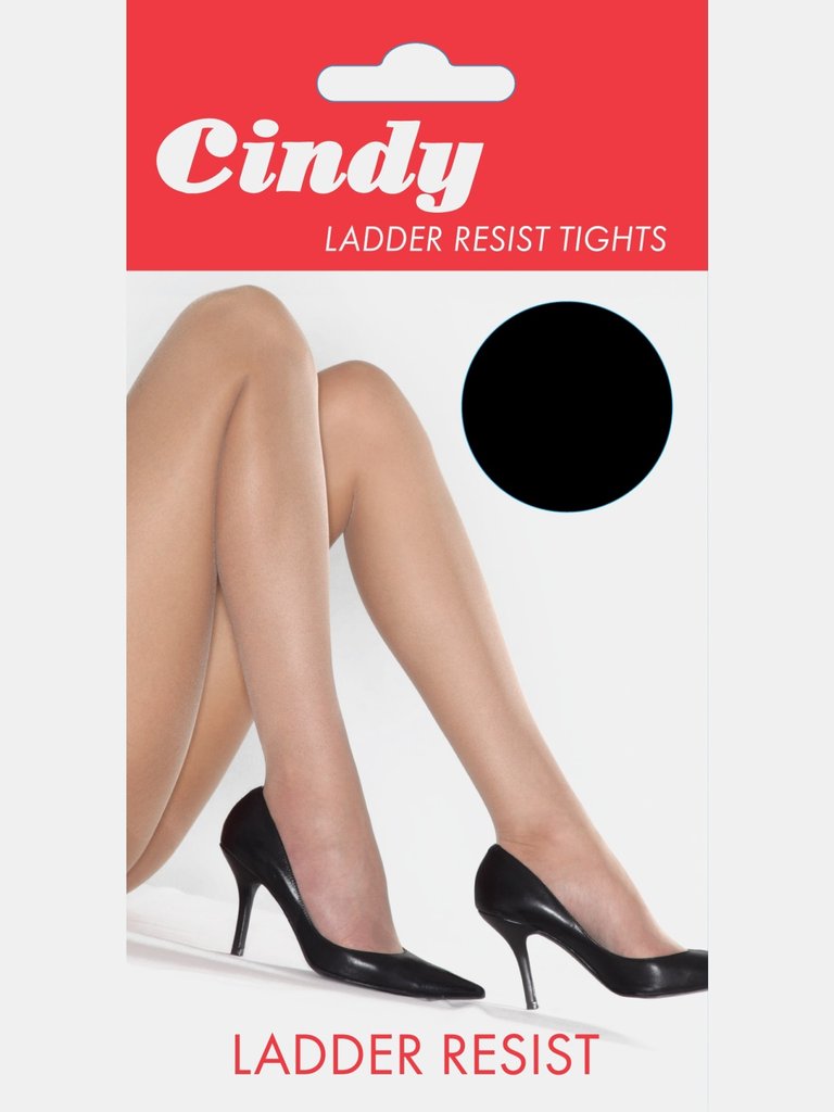 Cindy Womens/Ladies Ladder Resist Tights (1 Pair) (Black) - Black