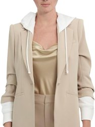 Hooded Khloe Jacket, Khaki/White - Khaki/White