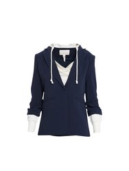 Hooded Khloe Jacket, Navy/Heather Grey - Navy/Heather Grey