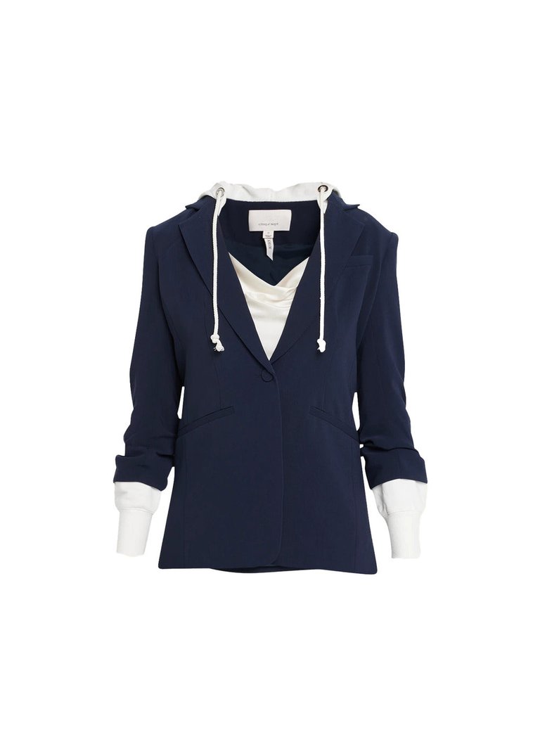 Hooded Khloe Jacket, Navy/Heather Grey - Navy/Heather Grey