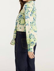 Seaside Bouquet Marianna Blouse In Light Plaster Multi