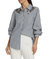 Women Crystal Ivy Stripe Kandice Button Down Top - Blue/Ivory