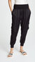 Women Giles Black Silk Cuffed Cargo Pockets Jogger Pants - Black