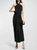 Women Kaily Navy Twist Front Stretch Halter Midi Dress - Black