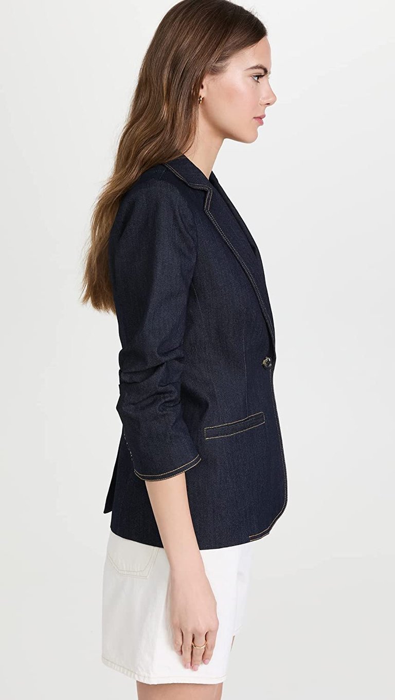 Women Khloe Single Button Denim Blazer