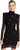 Women Marlene Rhinestone Star Black Mesh Strech Nylon Mini Dress - Black
