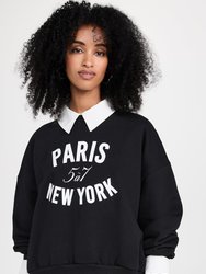Women Paris New York Brandy Pullover Black Sweatshirt