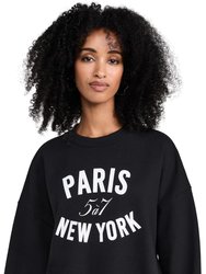 Women Paris New York Brandy Pullover Black Sweatshirt - Black