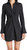 Women's Black Ruched Front Polo Collar Mckenna Mini Dress - Black