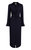 Women's Navy Blue Mckenna Twisted Front Collared Midi Dress - Navy Blue