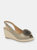 Womens/Ladies Alessandra Buckle Wedge Heel Sandal (Pewter) - Pewter