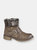 Womens/Ladies Andreana Press Stud Fold Down Biker Style Leather Boot - Brown