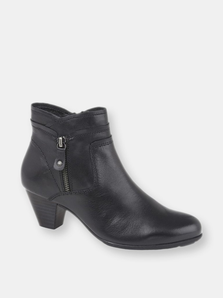 Womens/Ladies Cleo Leather Ankle Boots - Black - Black