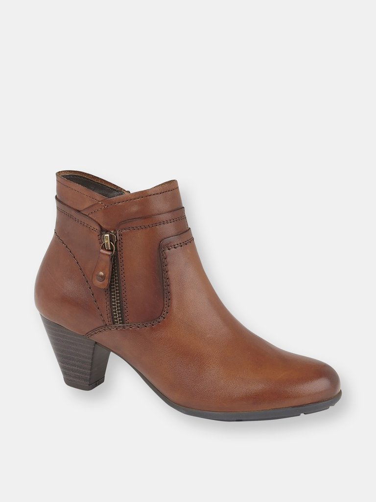 Womens/Ladies Cleo Leather Ankle Boots - Tan - Tan