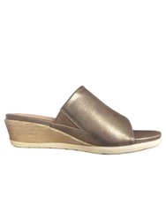 Womens/Ladies Dantina Wedge Mules - Gold