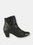Womens/Ladies Emma Button Ankle Boot - Black