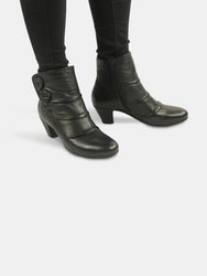 Womens/Ladies Emma Button Ankle Boot - Black