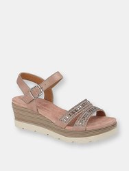 Womens/Ladies Fiona Wedge Sandals - Rose Gold - Rose Gold