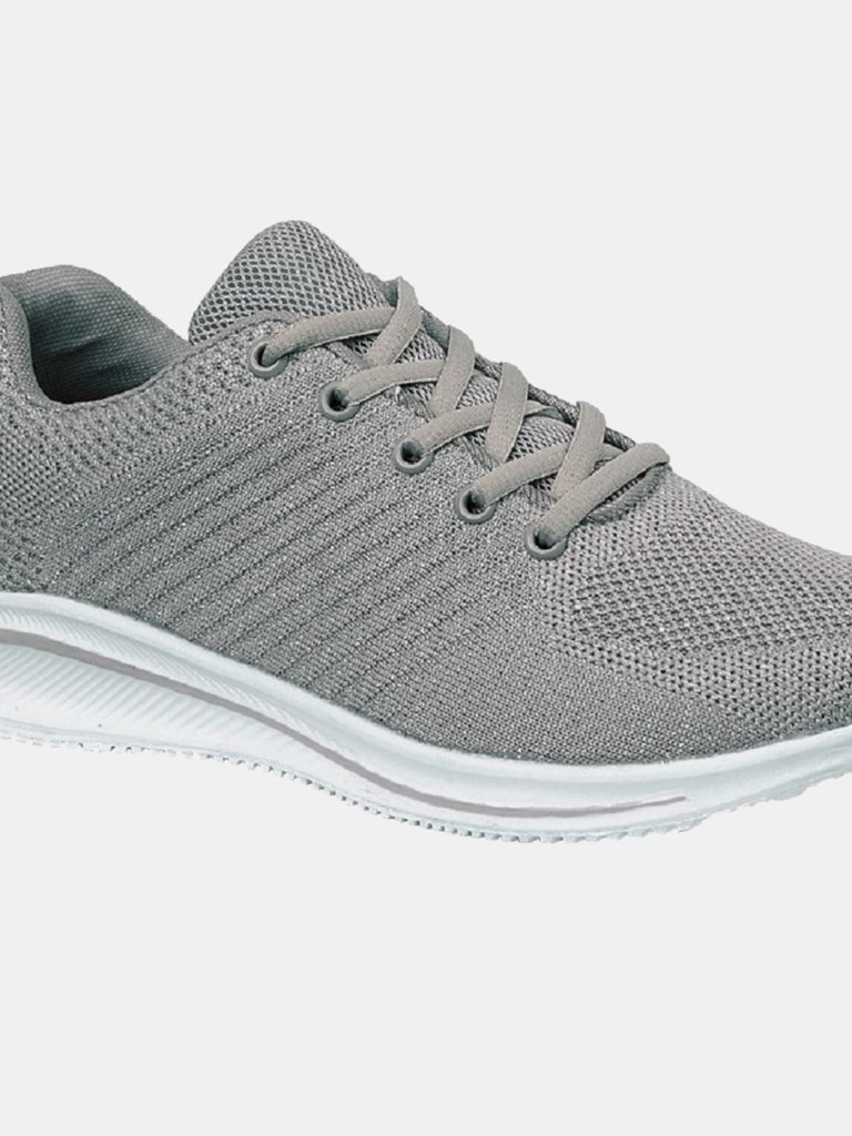 Womens/Ladies Leona Lightweight Memory Foam Sneaker - Gray - Gray