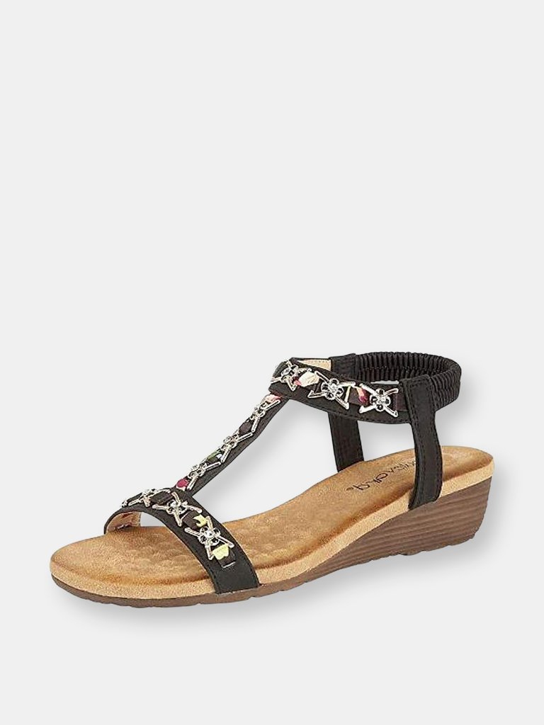 Womens/Ladies Lia Sandals (Black)