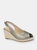 Womens/Ladies Regina PU Buckle Wedge Heel Sandals - Pewter - Pewter