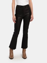 Demy High Rise Leather Cropped Flare Pants