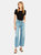 Flavie High Rise Ankle Length Wide Leg Trouser Jeans