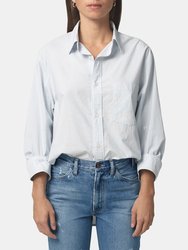 Kayla Oversized Button Down Shirt  - Needle Stripe