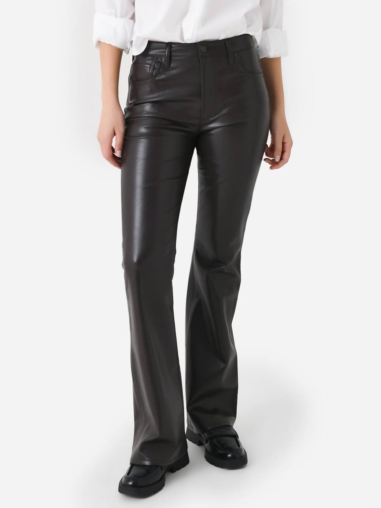 Lilah High Rise Recycled Leather Bootcut Pant In Chocolate Torte - Chocolate Torte