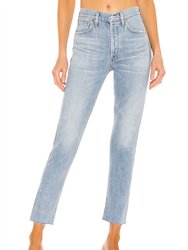 Liya High Rise Straight Jean - Coastal