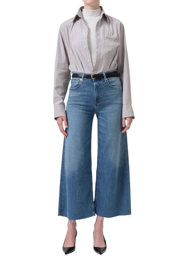 Lyra Crop Wide Leg Jean In Abliss - Abliss