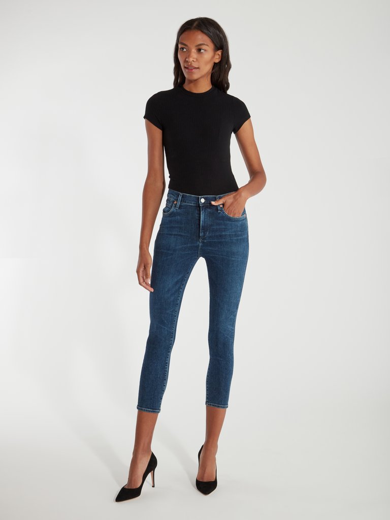 Rocket Mid Rise Cropped Skinny Jeans