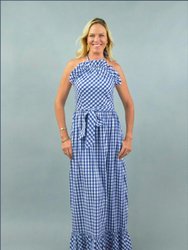 Dove Dress In Navy Blue Plaid