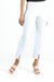 Center Seam Front Slit Ankle Pant In White - White