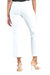 Center Seam Front Slit Ankle Pant In White