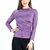 Crushed Silk Knit - Draped Neck Side Ruched Top In Plum - Plum